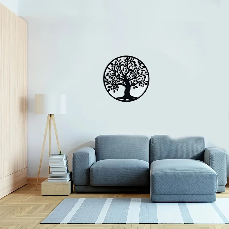 

HELLOYOUNG Tree of Life Metal Home Art Wall Hanging Decor Living Room Bedroom Study Exhibition Hall Church Decoration