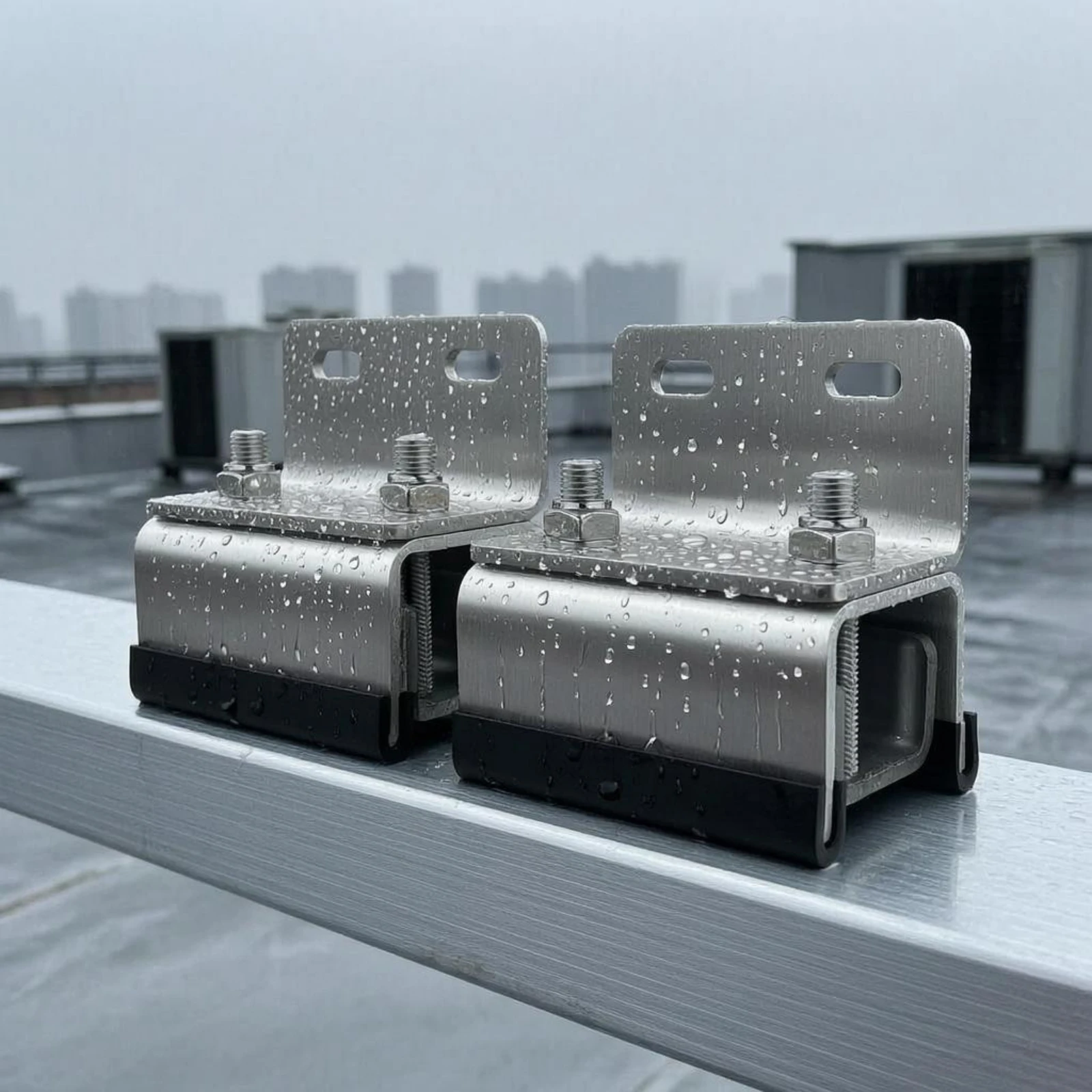 4 Pieces Roof Rack Solar Mount Threaded Bolts Solar Panel Mounting Kit Roof Rack Bracket Corrosion Resistant Clamp Bracket