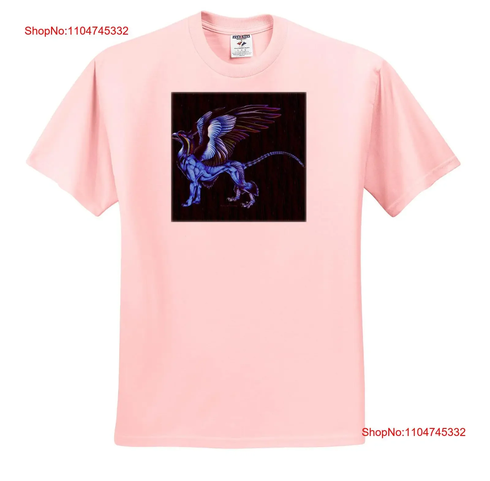 3dRose Griffin Flight Leader Colorido Fantasia Monstro Arte Camiseta vintage Lavada roupas de grife Moda macia Versátil