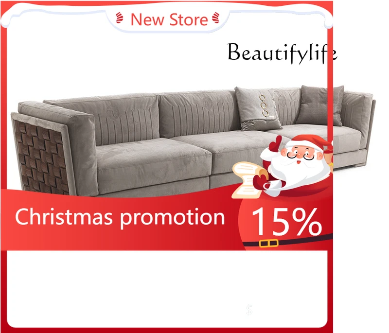 

Итальянский минималистичный диван, для больших и малых квартир, постмодерн, легкая роскошь, массив дерева, матовая кожа, Advanced Sense X