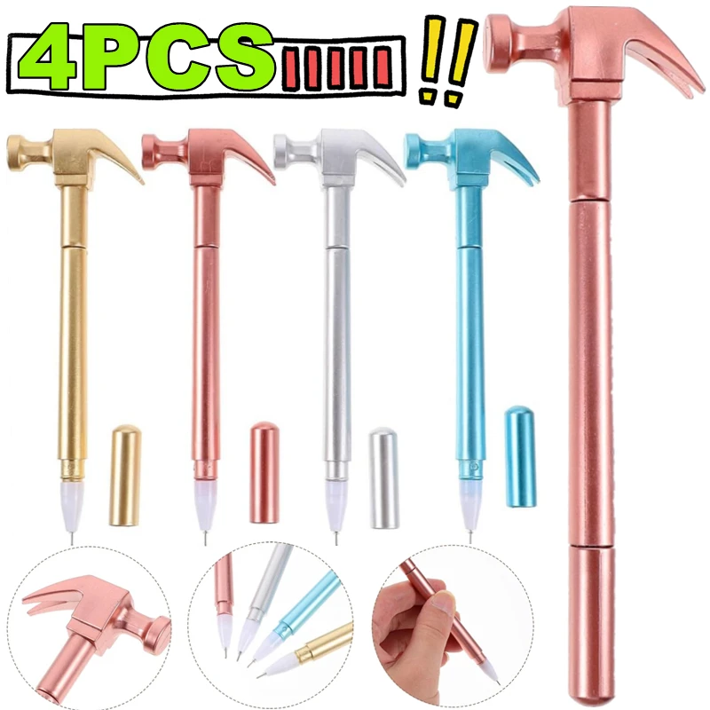 

New 1PC-4PCS Creative Hammer Pens Stationery Gel Pen Simulation School Office Supply Cute Kawaii Funny Gift Prize Student Gifts