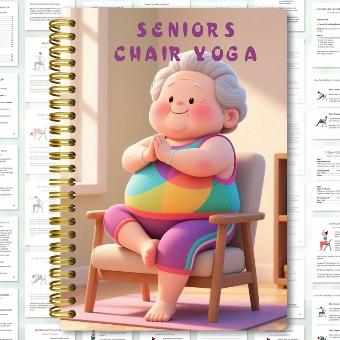 

30-Day Chair Yoga for Seniors: Gentle Seated Workout Book & Printable Chart - Home Exercise Guide for Elderly, Improved Balance