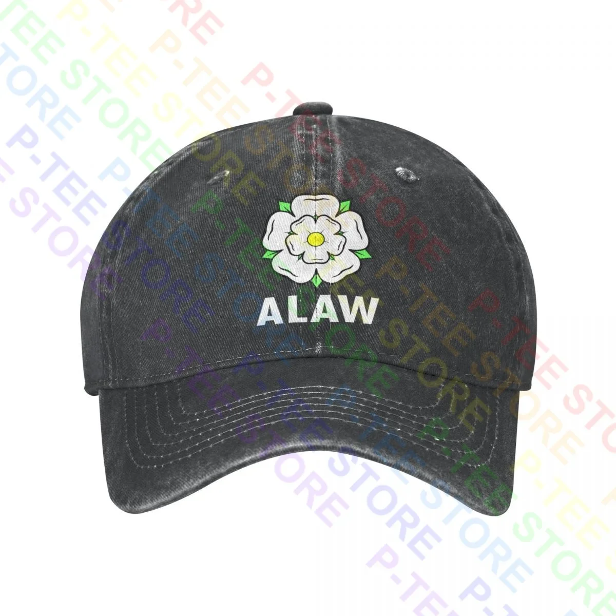 Alaw All Leeds Aren'T We United Utd Yorkshire Rose Terraces Washed Denim Baseball Cap Trucker Hats Retro