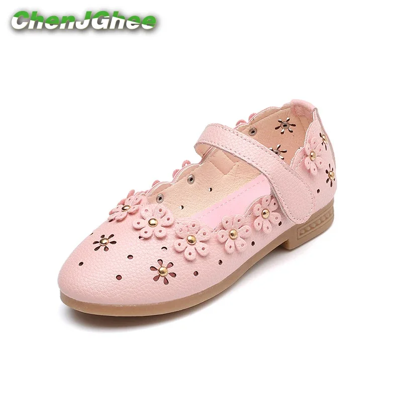 Mumoresip-zapatos de piel sintética para niñas, mocasines planos con flores recortadas, de princesa, suaves