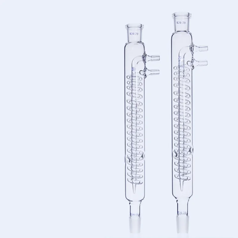 Kondensor refluks kaca laboratorium kondensator serpentine refluks lurus kondensor tabung distilasi