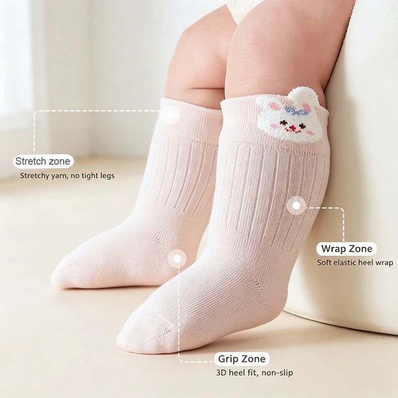 Mid Tube Baby Socks Autumn Warm Cute Cartoon Cotton Toddler Socks Soft Elastic Infant Socks for Newborn Boys Girl