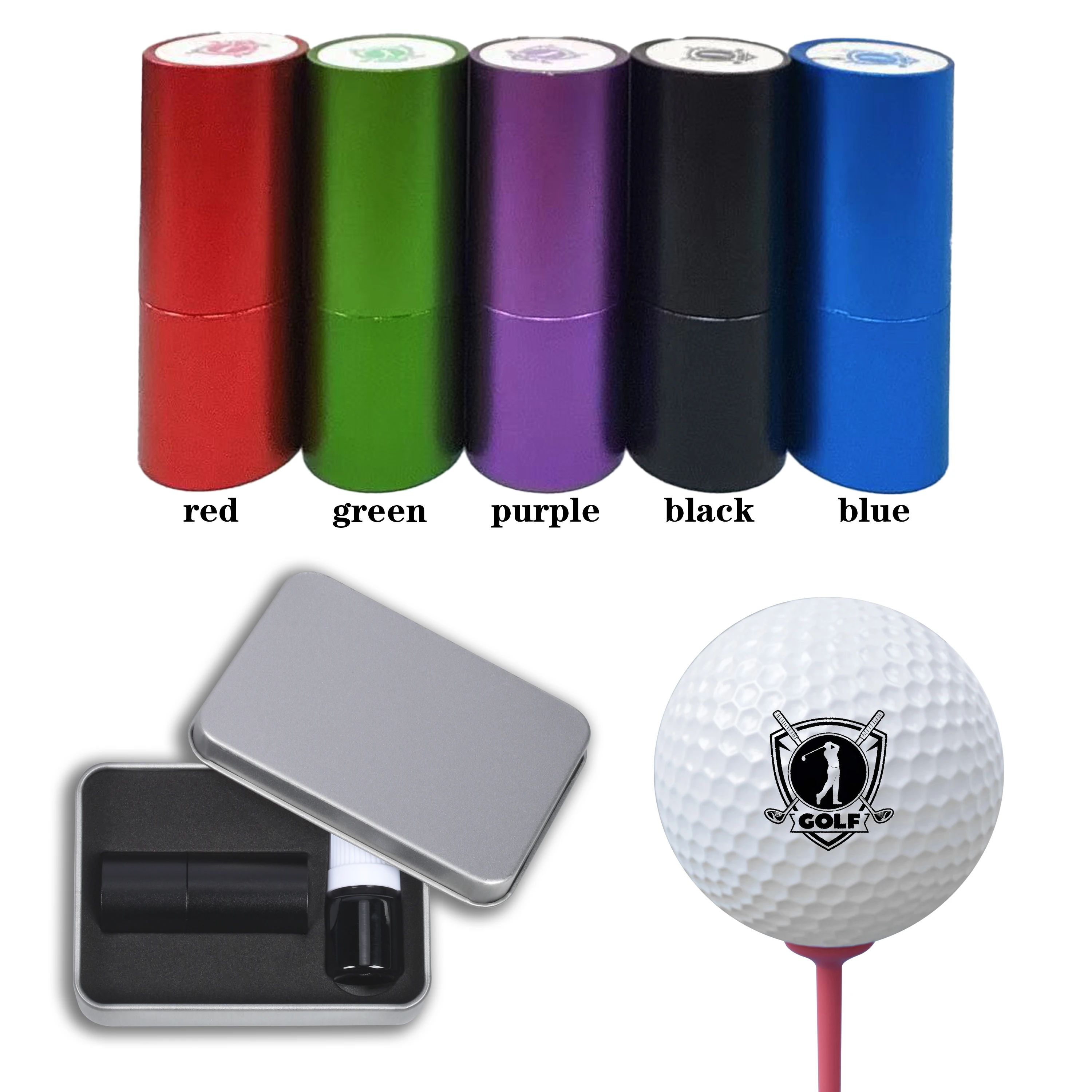 Golf Ball Stamp Set Waterproof Light-sensitive Quick-drying Multiple Colors Available Exclusive for Golfers
