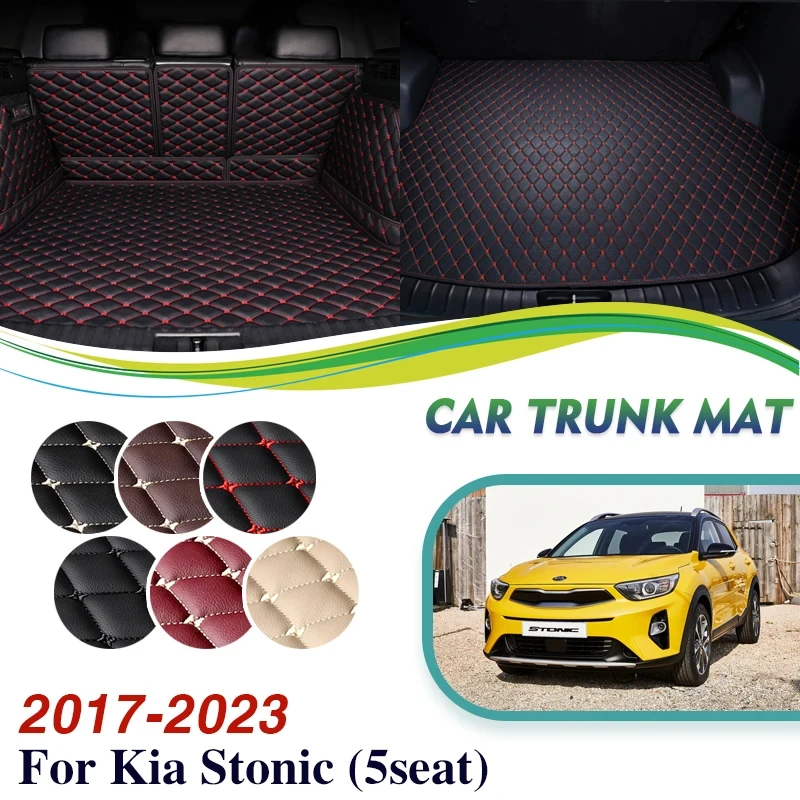 

Car Rear Trunk Mats For Kia Stonic YB CUV 2017~2023 5 Seats Leather Car Mats Tray Carpet Mud Car Accessories Interior Decoration