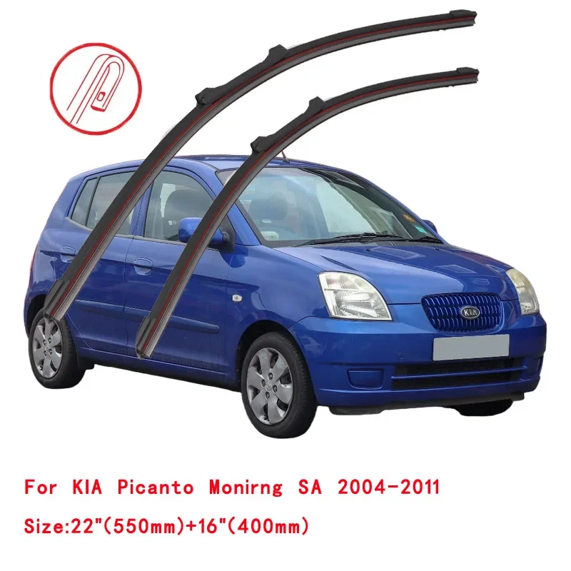 

For KIA Picanto Monirng SA TA JA 2004-2024 Car Windshield Wiper Blade Front Windscreen Brushes Washer Accessories Cleaning Parts