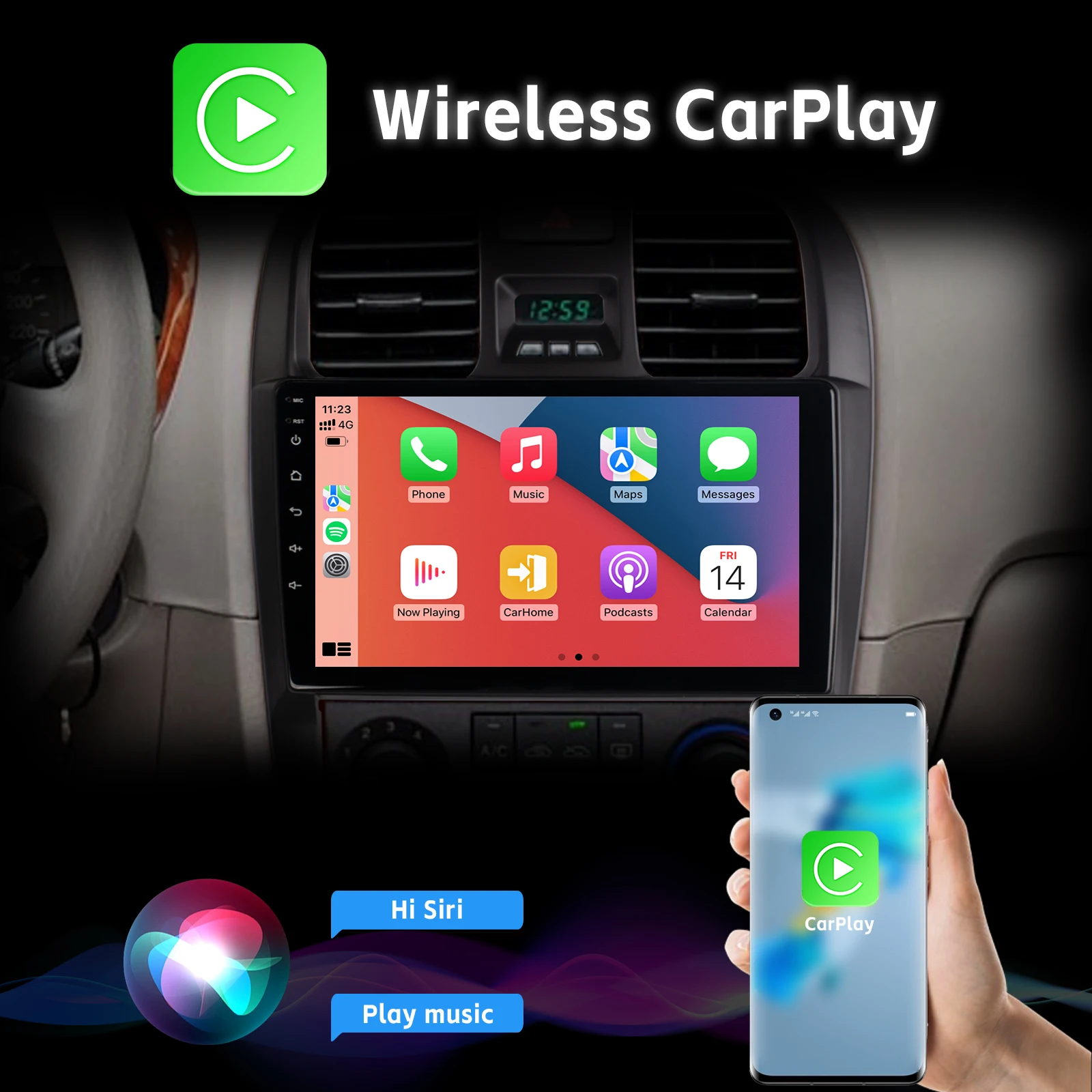 Car Radio Wireless Carplay Android Auto 9