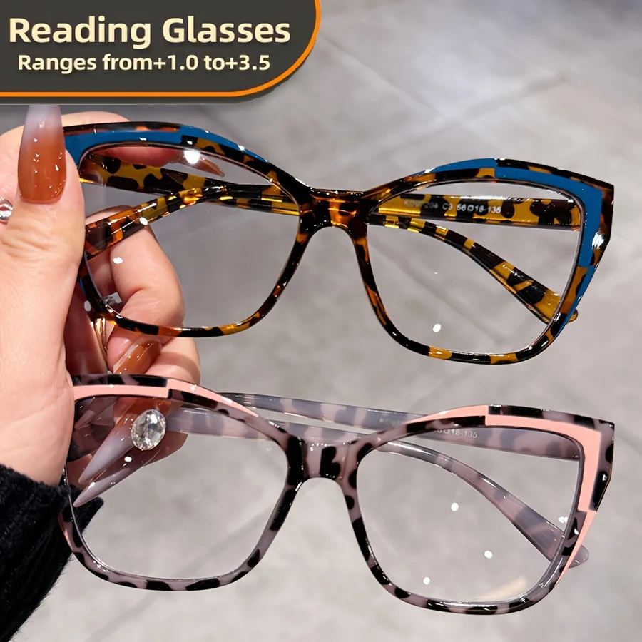 Retro Cat-Eye Lesebrille für Männer und Frauen, Klarsehnen-Lesebrille, geeignet für den Computergebrauch, Lesebrille +1,0 bis +3,5.