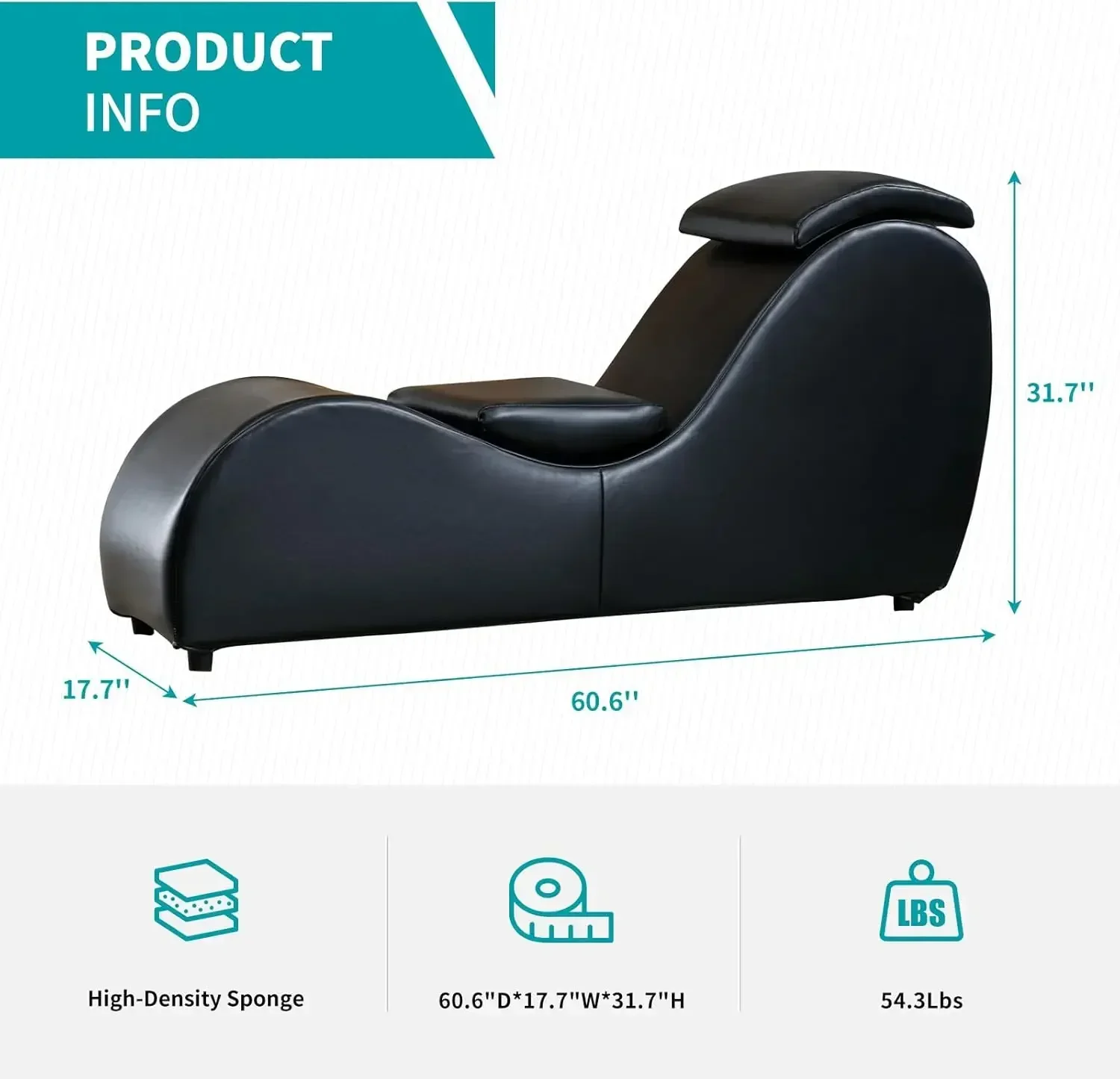 Chair, Curved Yoga Chaise Lounge for Adults Stretching, Relaxing and Exercising, Indoor Yoga Sofa Lounge Chair with Adjustable H