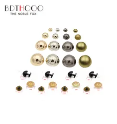 Çanta için 10 takım yuvarlak Metal alt vida 8mm 10mm 12mm 15mmMushroom tırnak DIY aksesuarları perçinler aşınma koruma ayaklar