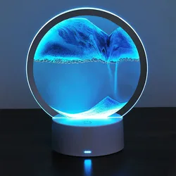 3D Quicksand Lamp Atmosphere Light Ornament Creative Gift Hourglass Night Lamp Table Lamp Office Company Bedroom Decoration