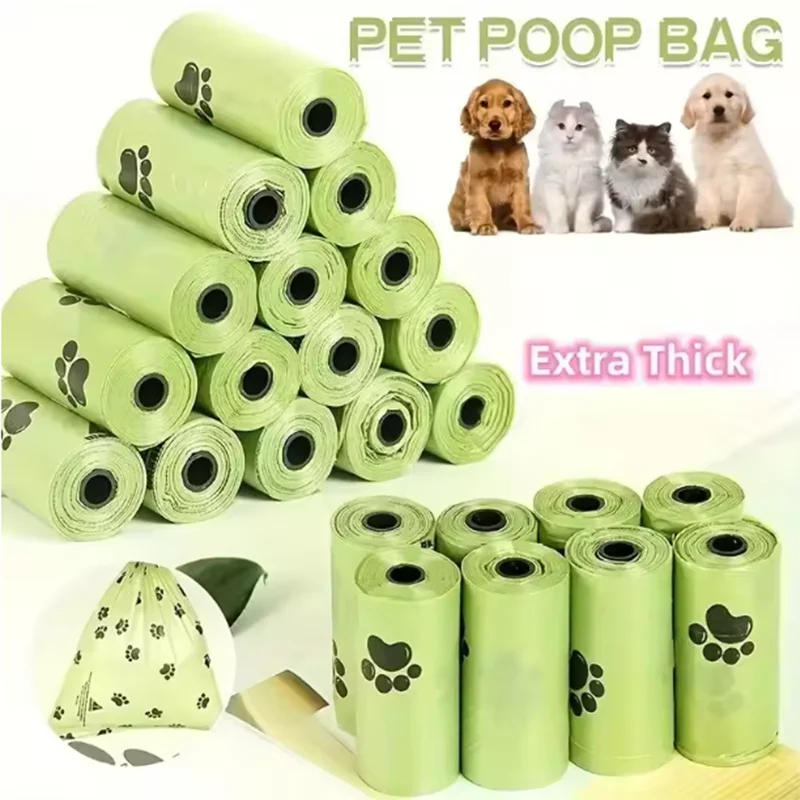 Bolsas Biodegradables para Excremento de Perro, a Prueba de Fugas, para Pasear Perros, Limpieza al Aire Libre, Bolsas para Arena de Gato, Bolsas de Basura para Mascotas