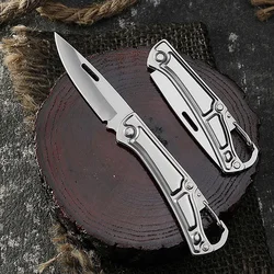 Mini cuchillo plegable portátil de alta dureza, acero inoxidable, supervivencia, caza, Camping, autodefensa