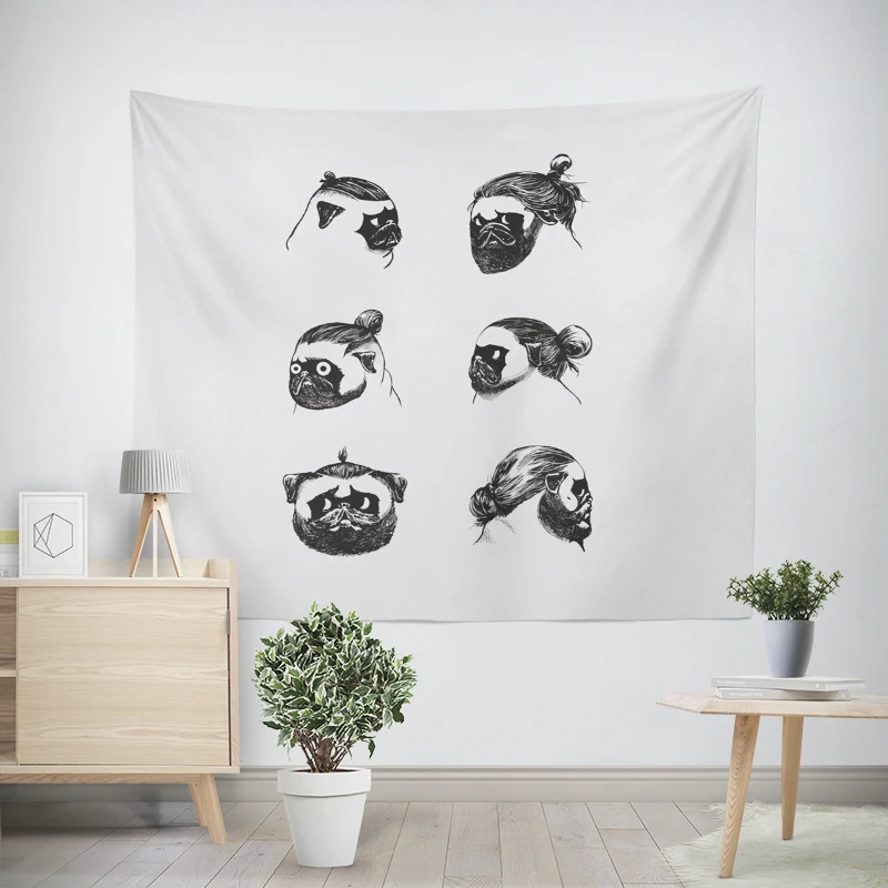 Home decorations modern room decor items wall tapestry aesthetic bedroom wall art large fabric tapestrys boho cute dog animal