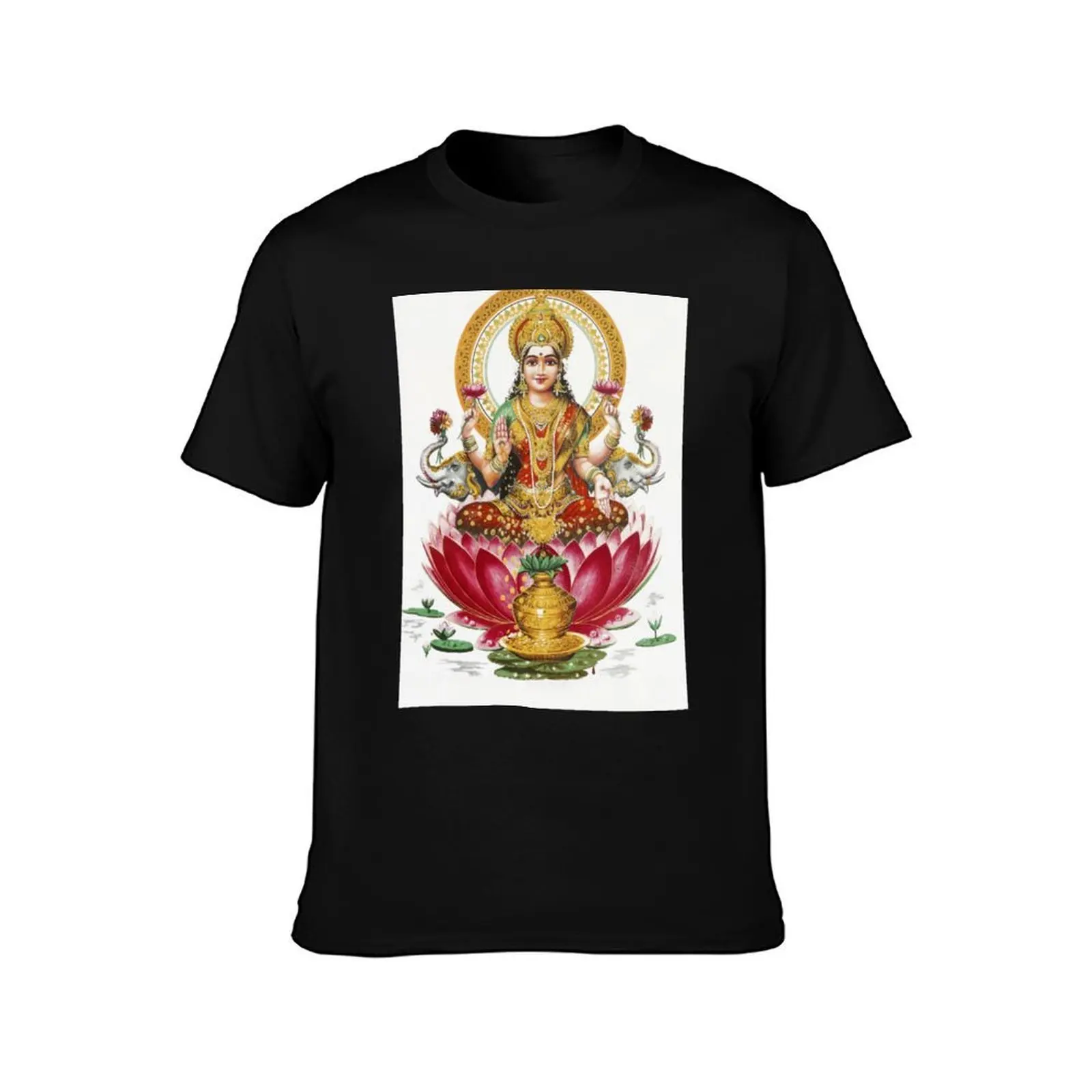 Hindu Goddess Lakshmi Hinduism Buddhism Meditation Religion T-Shirt t shirt man cotton T-Shirt