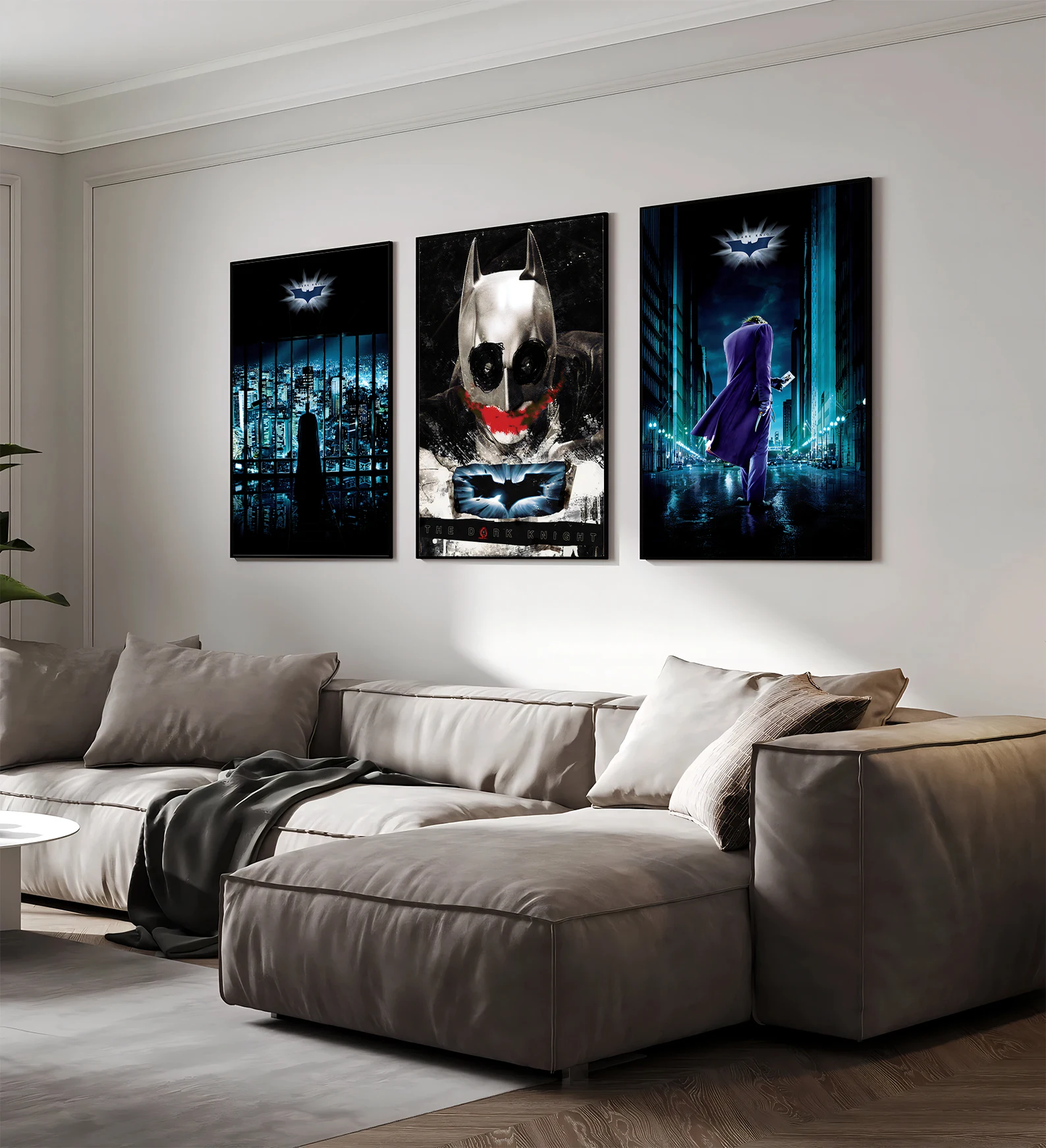 DC Batman The Dark Knight Self-adhesive Poster Movie Figures Home Decoration Painting Wall Art Bedroom Cartoons Decor Wallpaper