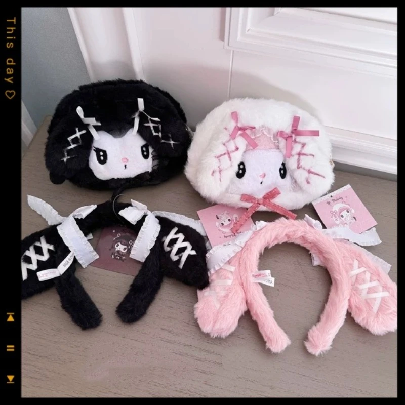 

Sanrio anime peripherals card holder, Scarlet Moon Covenant, Kuromi Melody III head shape, keychain, doll storage bag, ladies