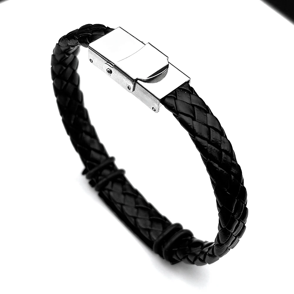 WWJD Armband aus PU-Leder für Männer, Glaubens-Punk-Armband für den Alltag und die Kirche, Schwarz, Was Würde Jesus Tun, Religiöses Amulett, Handschmuck-Accessoire – Detail 6