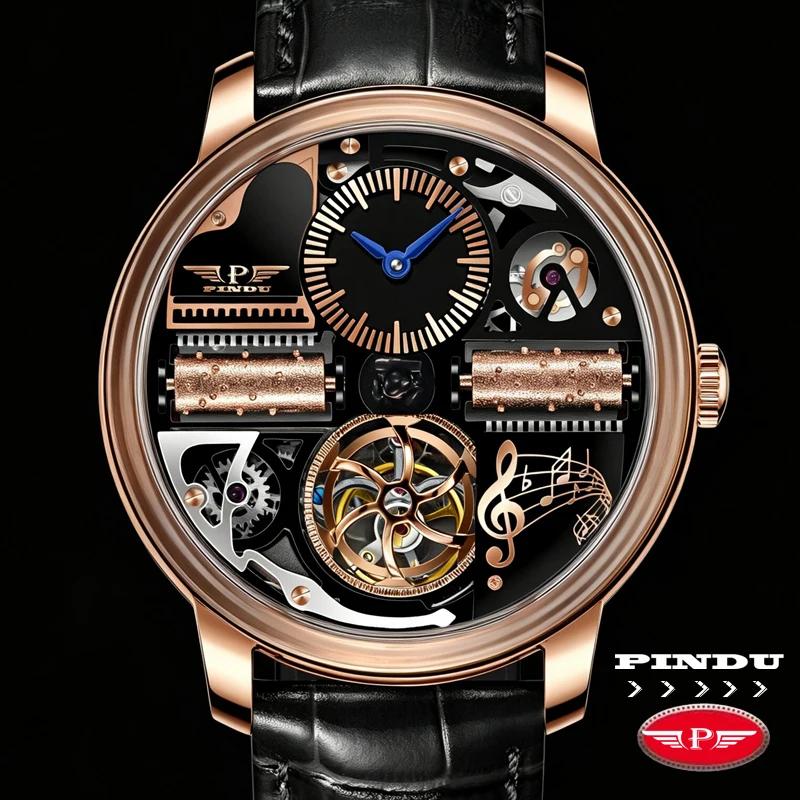 2026 PINDU Design New Luxury Mechanical Watch Men Sapphire Glass Men's Watch Stainless Steel 50M Waterproof Automatic Watch Top