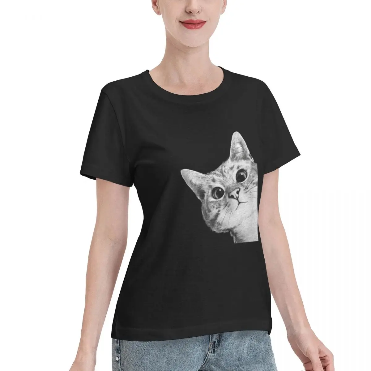 Wardrobe Essential Sneaky Cat Boxy Women's T-shirt Vintage Wear Regular Fit Tee