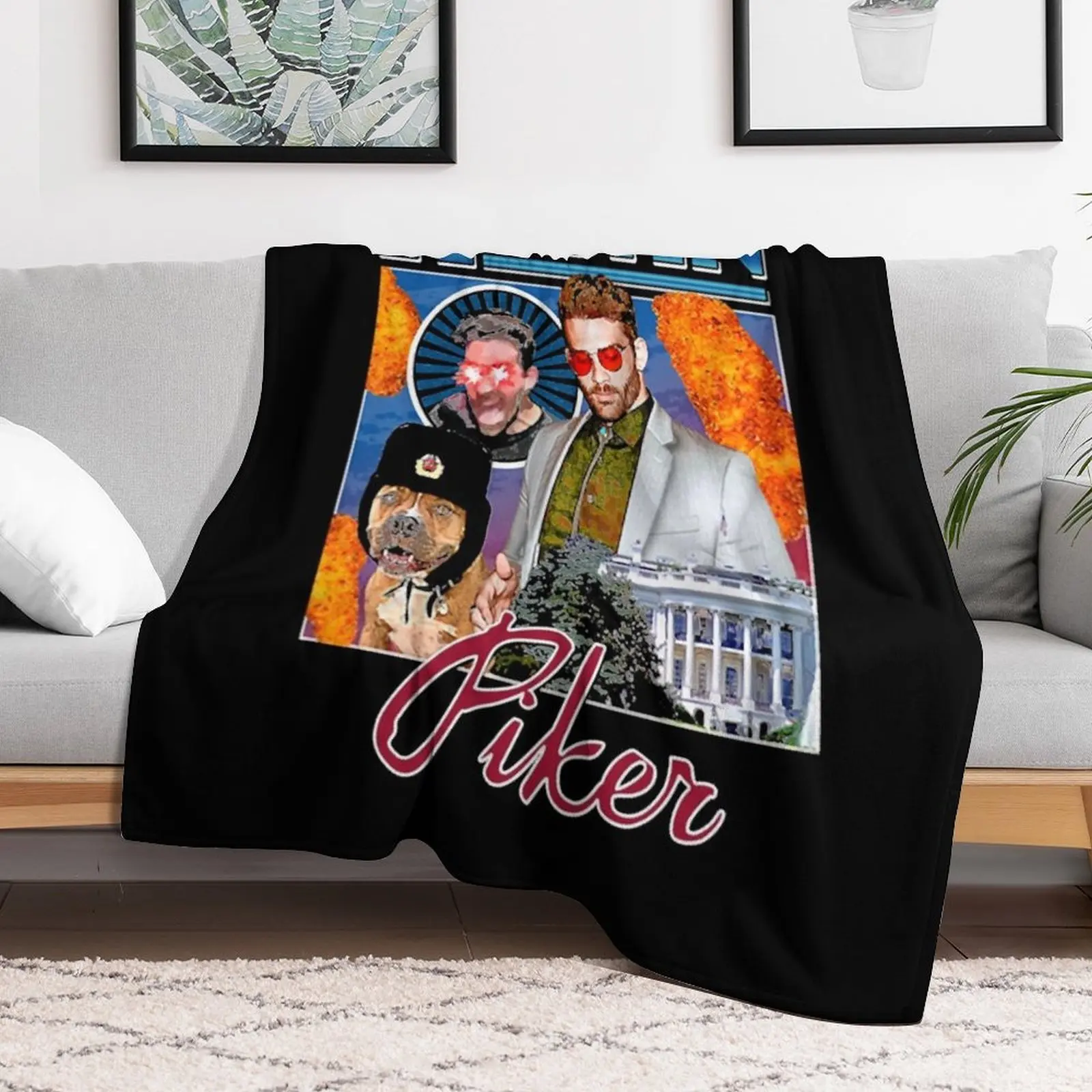 Vintage Hasan Piker Journalist Awesome Game Throw Blanket