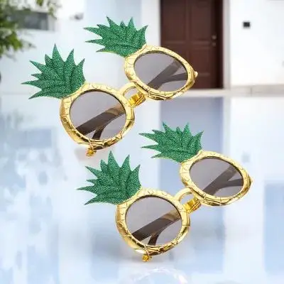 

2Pcs Hawaiian Pineapple Sunglasses Funny Novelty Summer Luau Birthday Beach Party Photo Booth Glasses Photobooth Props Funny