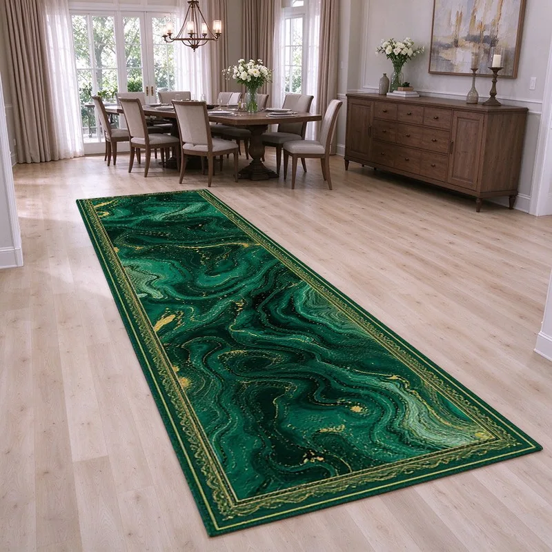 1 piece of malachite gold plush carpet, soft and comfortable, all season suitable, lightweight easy to care, home decoration, room decoration, winter, autumn, bedroom, living room, entryway