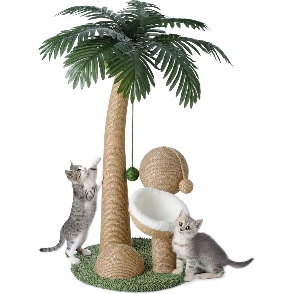 

Когтеточка для кошек высотой 43 дюйма или большая когтеточка в форме дерева из сизаля с помпонами