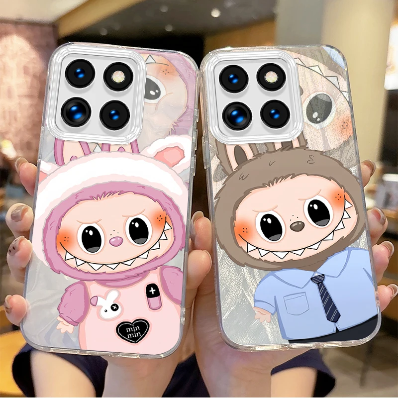 Lovely P-Pop Mart Labubu Phone Case For Xiaomi 15 Pro Case Poco X6 X3 F6 M6 M4 Pro C75 13T 14T 11X 11 Lite Hard Shockproof Cover