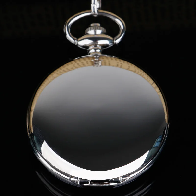 ساعة جيب كوارتز فضية ناعمة مع سلسلة ساعة Steampunk وقلادة مع سلسلة هدايا للنساء والرجال Reloj De Bolsillo