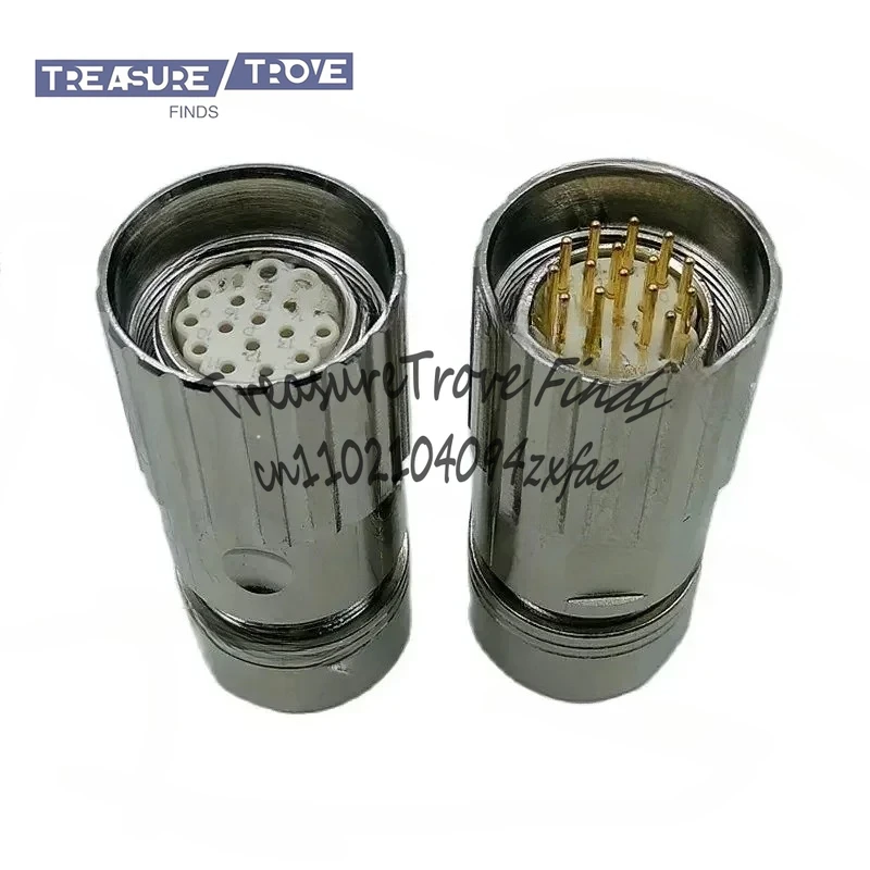 

Standard M23 M623 Straight Type Internal Thread/External Thread 17 Pin Encoder Plug or Female Male Connector Single