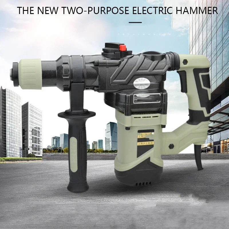 New 220v New 689 Electric Demolition Hammer With Chisel 220V/1300W Concrete Slotting Electric Hammer Electric Pick Hammer Drill