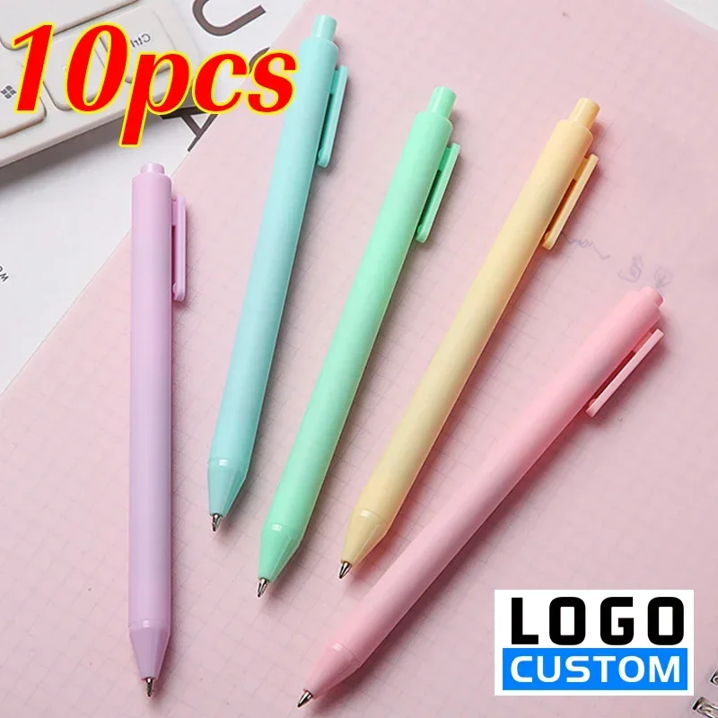 

10pcs Gel Pen Custom LOGO Office Signature Pen Students Stationery Advertising Gift Pen Lettering Engraved Name Wholesale