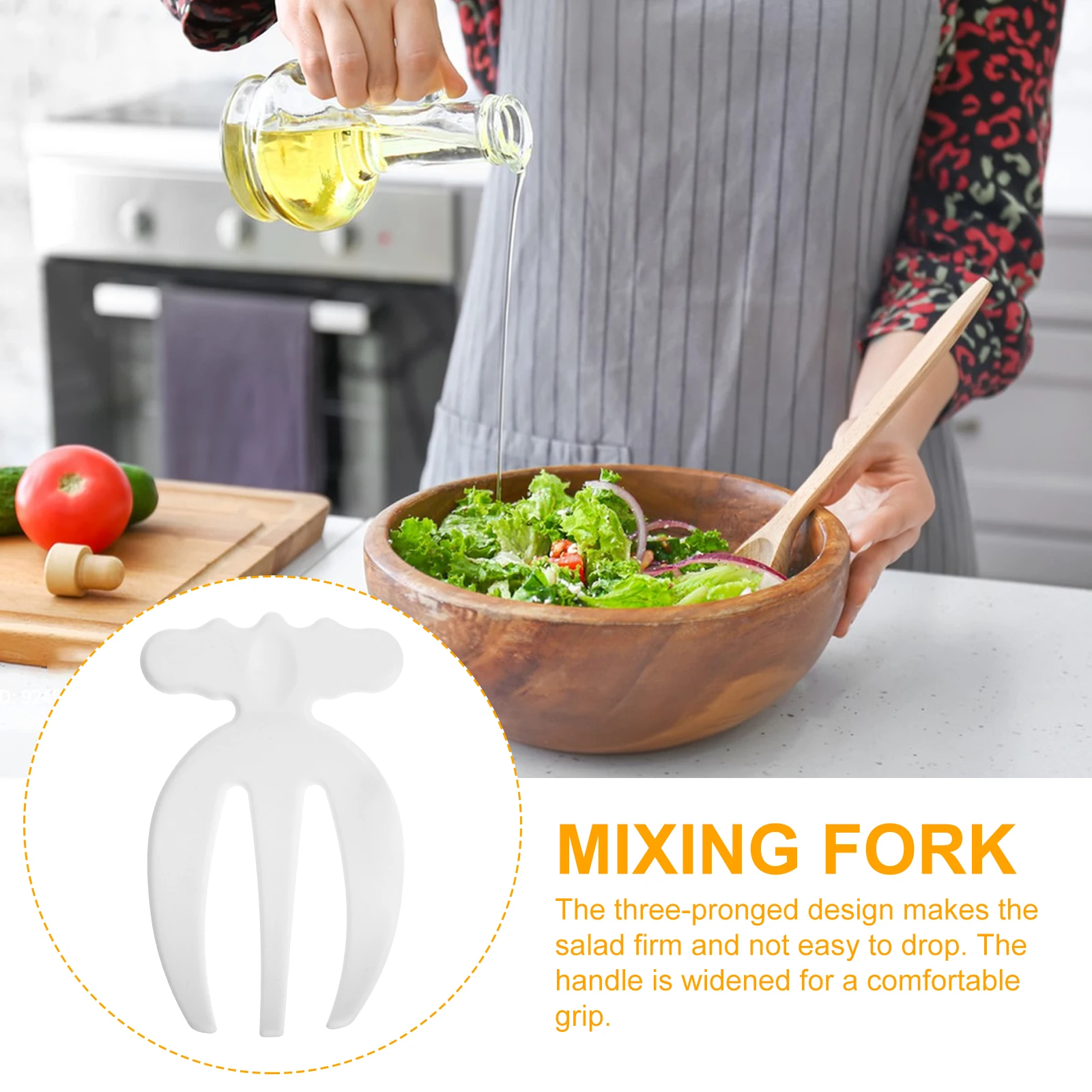 

2pcs Salad Hands Plastic Mixing Forks Stirring Tools Kitchen Gadgets Black White Set Fruit Salad Makers Comfortable Handle