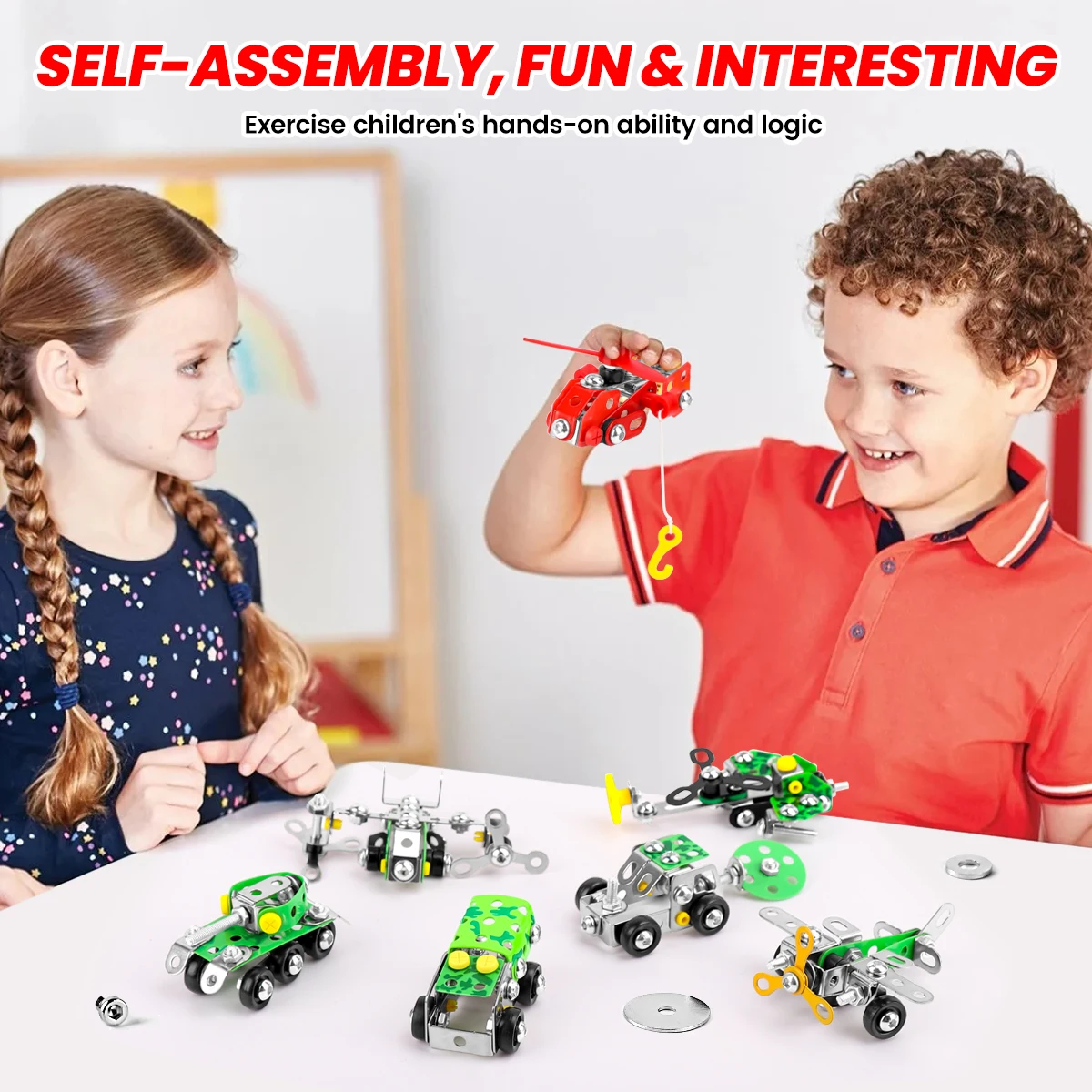 DIY гайка винт в сборе инженерный военный автомобиль строительный комплект для мальчиков образовательная интеллектуальная интерактивная игрушка