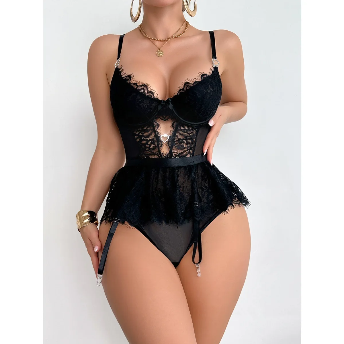 

Женское кружевное боди, комбинезон, облегающее экзотическое нижнее белье, ночное белье, нижнее белье Babydoll, полный наряд, боди из прозрачной сетки