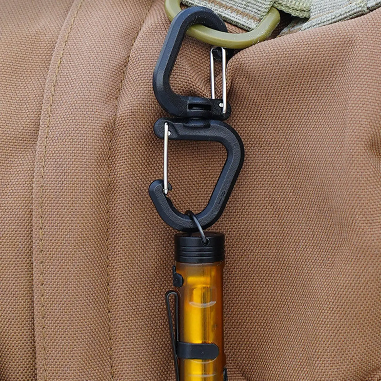 حلقة تسلق مزدوجة المفاتيح على ظهره حلقة تسلق كليب متعددة الوظائف في الهواء الطلق قفل كليب ظهره هوك كليب S سلسلة السنانير #4