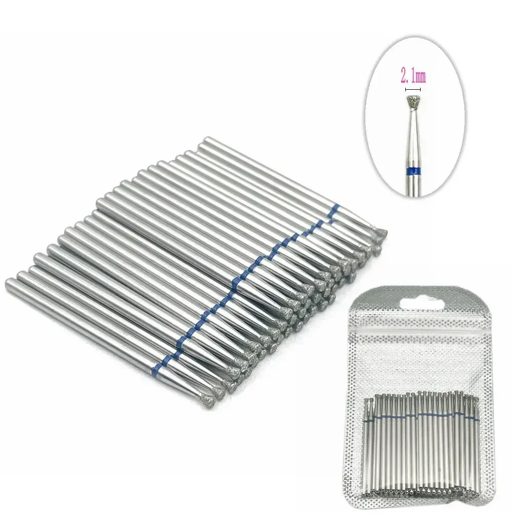 50개입 역원뿔형 네일 다이아몬드 드릴 비트 전동 매니큐어 기계 액세서리 네일 밀 커터