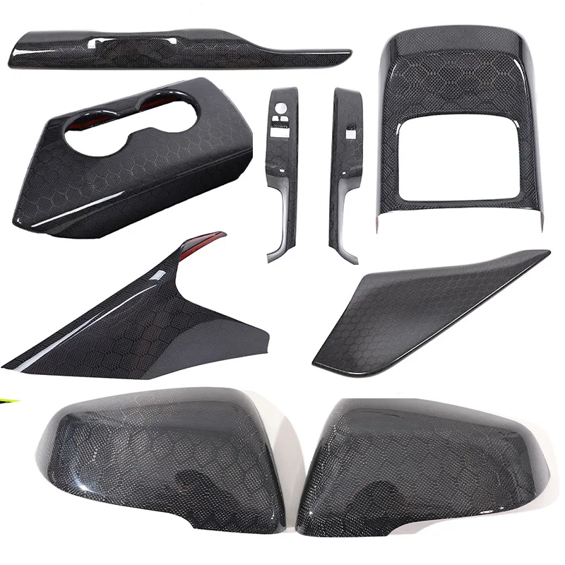 

Real Carbon Fiber For Toyota Supra MK5 A90 2019-2024 Car Center Console Interior Gear Decoration Mirror Trim Sticker Accessories