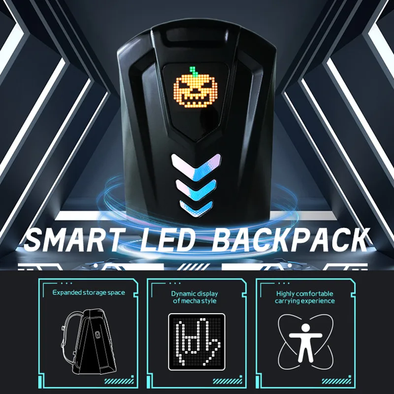 LED Men's Designer Laptop Bag Waterproof School Bags for College Boys Male Business Sports Travel Backpack Men Motor Helmet bag