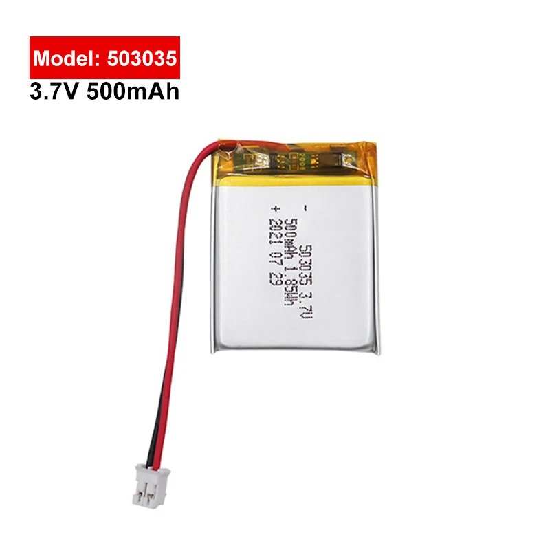 

3.7V 500mAh 503035 polymer lithium ion rechargeable battery for Camera GPS navigator MP5 Bluetooth Headset