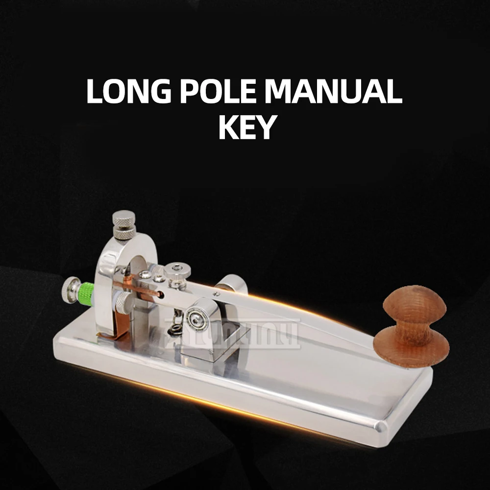 2026 Long Pole Manual Button CW Morse Reporting Hand Button DIY Communication Tools