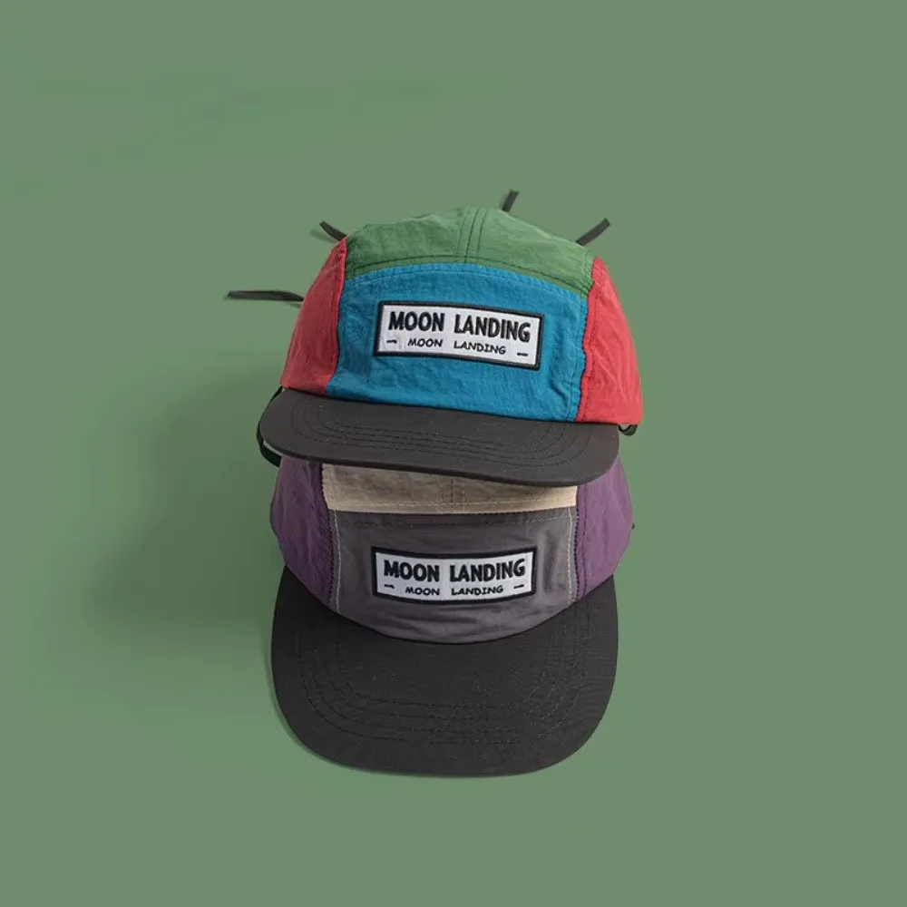 عارضة الرجعية الوالدين للجنسين قبعة بيسبول النمط الياباني التجفيف السريع حافة مسطحة قبعة تنفس قابل للتعديل الشمس قناع قبعة للجنسين