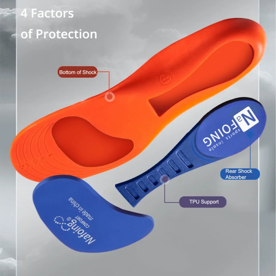 Orthotic Insole Arch Support Flatfoot Running Insoles for Shoes Sole Orthopedic Insoles Shock-absorbing sports insoles New style