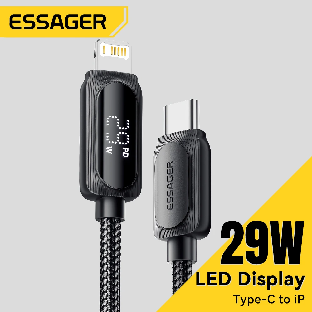 ESSAGER PD 29W USB C To Lightnin Cable For iPhone 14 13 12 11 Pro XS 8 Type C To Lightning Cable Data Wire Fast Charging Cable