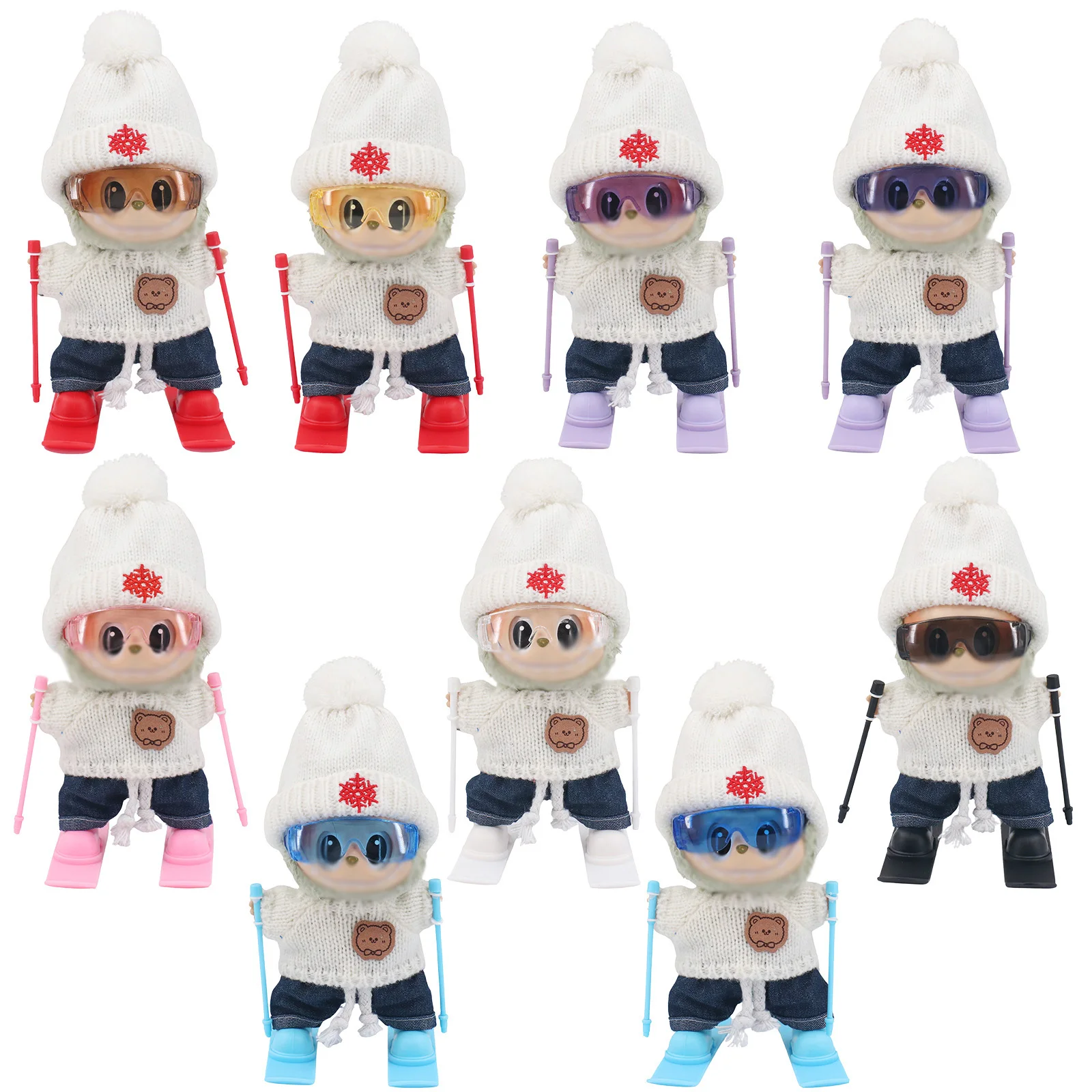 For 17cm Doll For Labubu Sledge Ski Goggles Sports Protective Eyewear for Winter Outdoor Activities Snow Skiing And Snowboarding