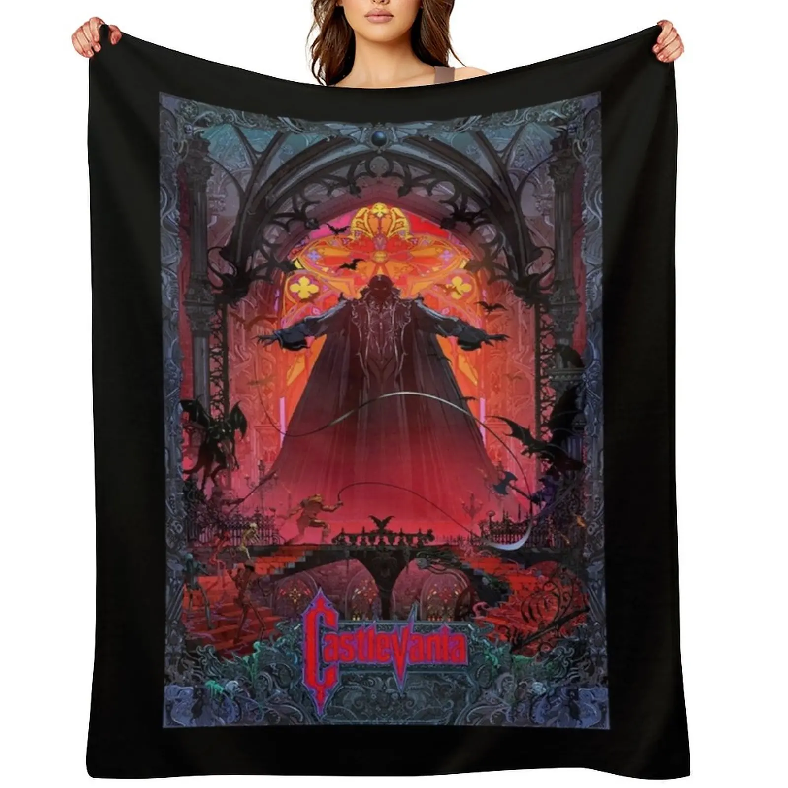 

Castlevania Dracula Perfect Gift For Fan Throw Blanket Travel Furry Hair for winter Blankets